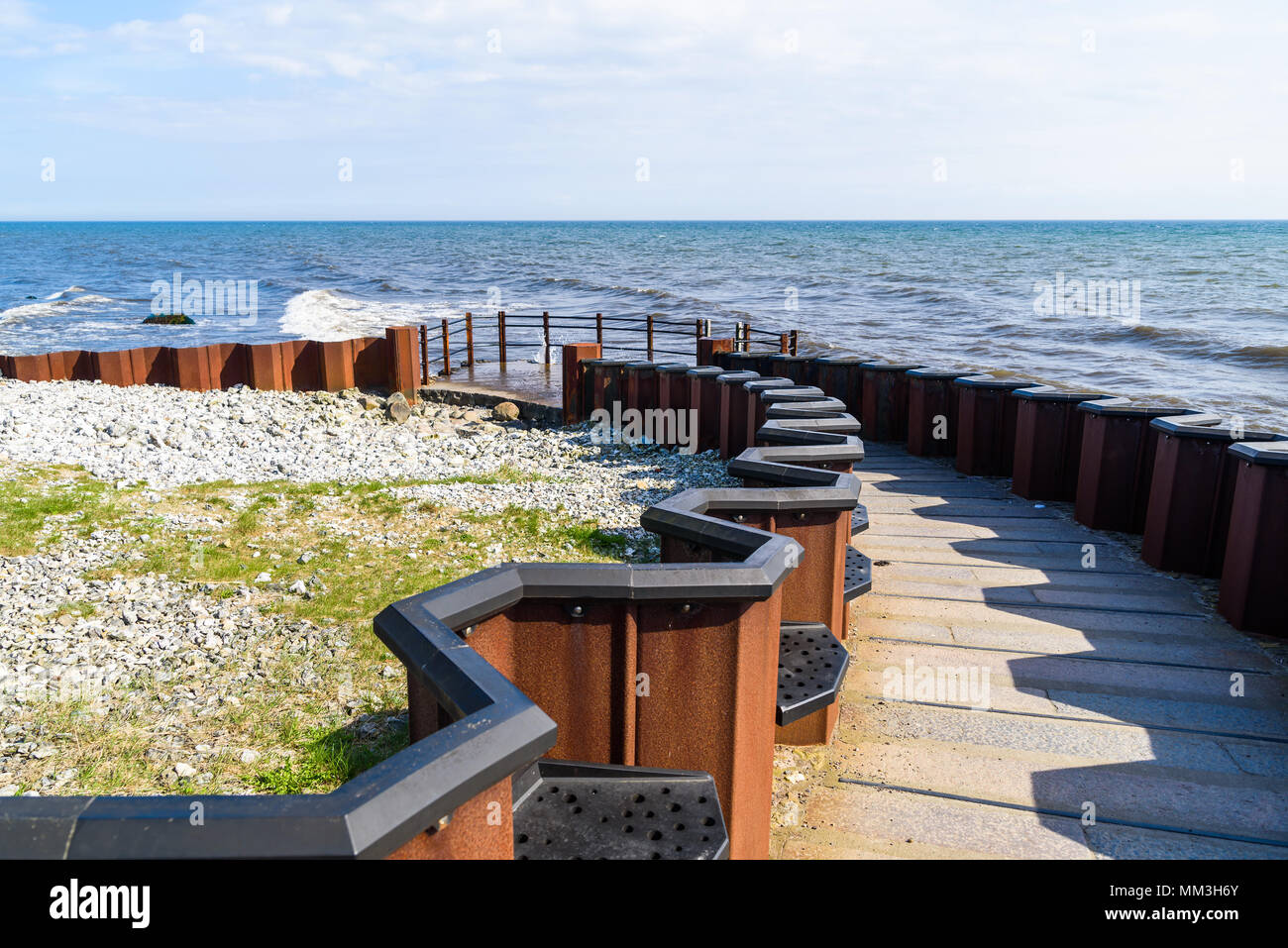 Smygehuk, Schweden - der südlichsten Spitze von Schweden mit einer Aussichtsplattform für Touristen. Stockfoto