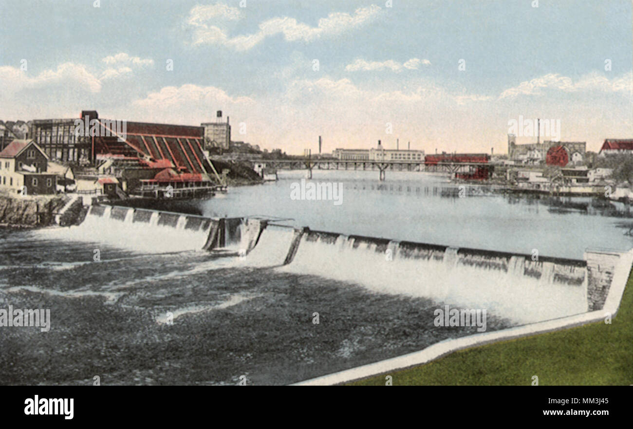 Dam bei Milwaukee River. Milwaukee. 1920 Stockfoto