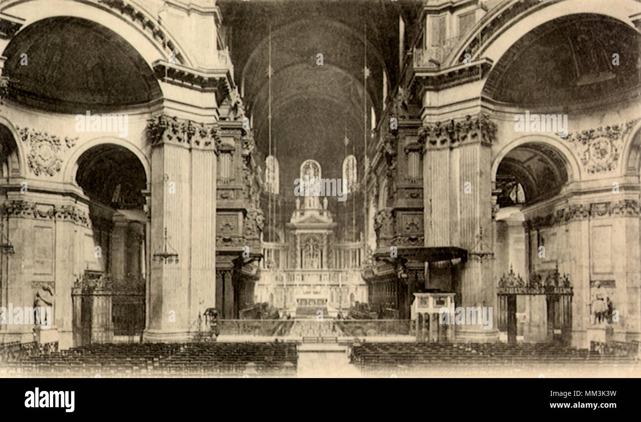 Innenraum der Saint Paul's Cathedral. London. 1910 Stockfoto