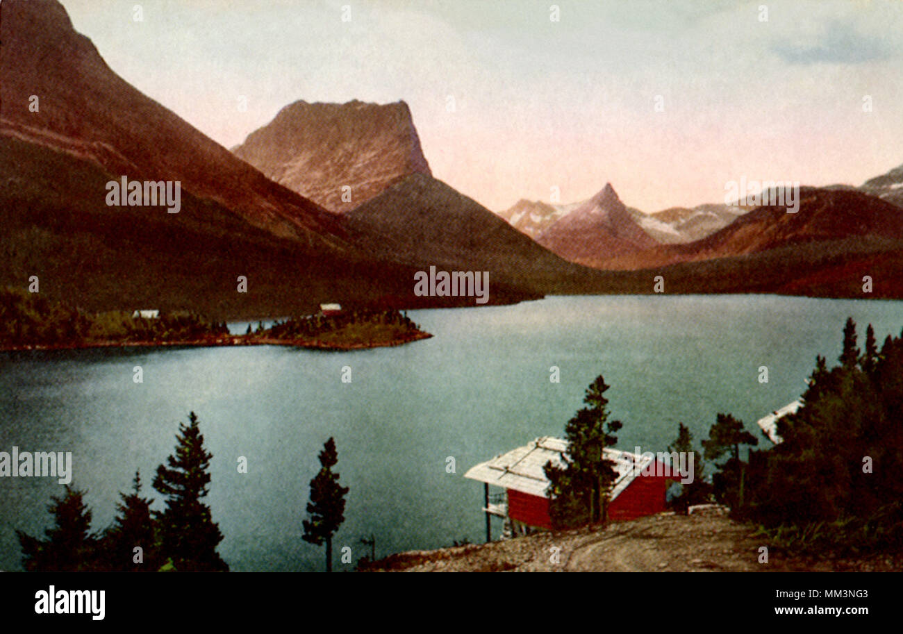 Saint Mary Lake. Glacier National Park. 1910 Stockfoto