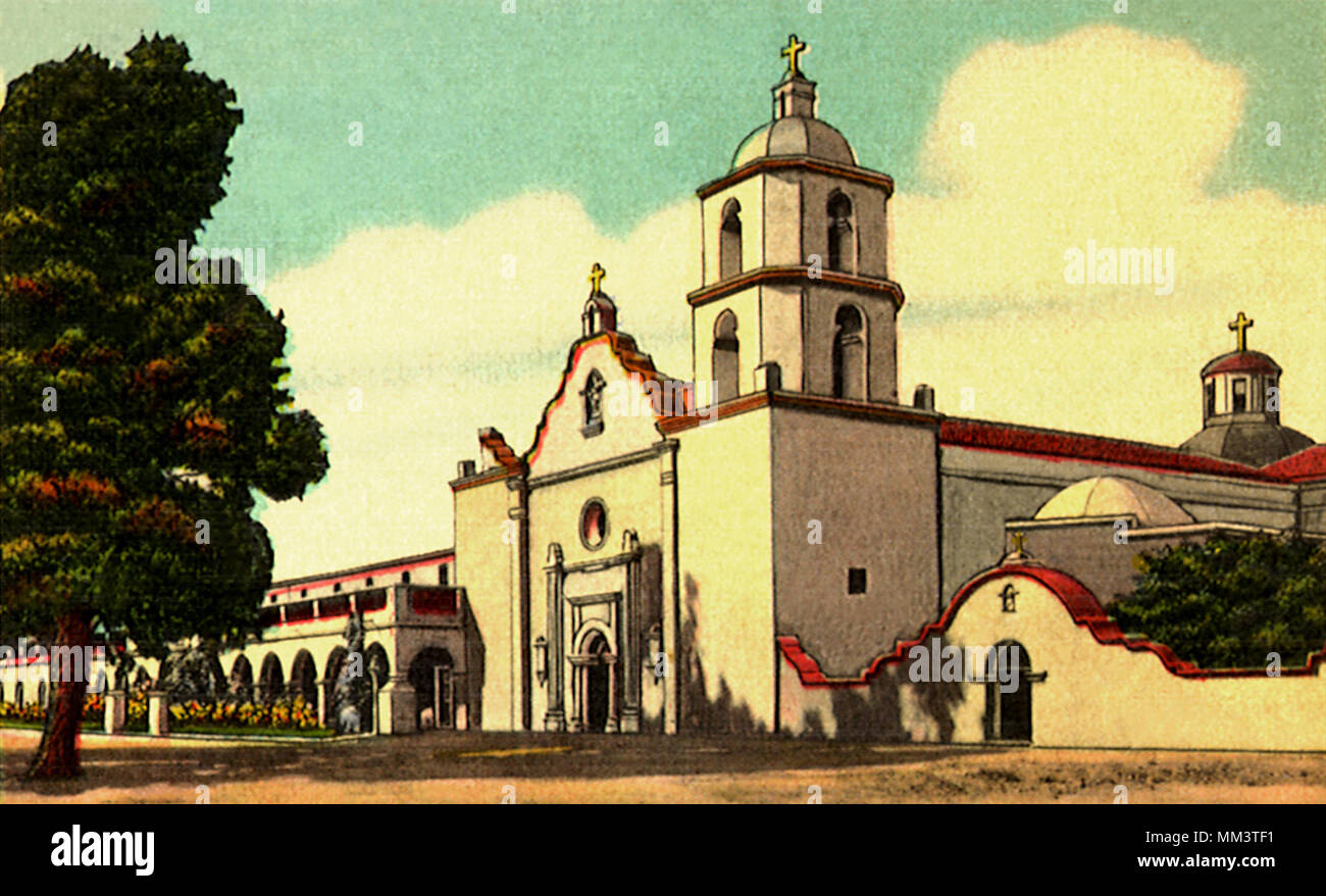 San Luis Rey de Fran trafen sich Oceanside. 1940 Stockfoto