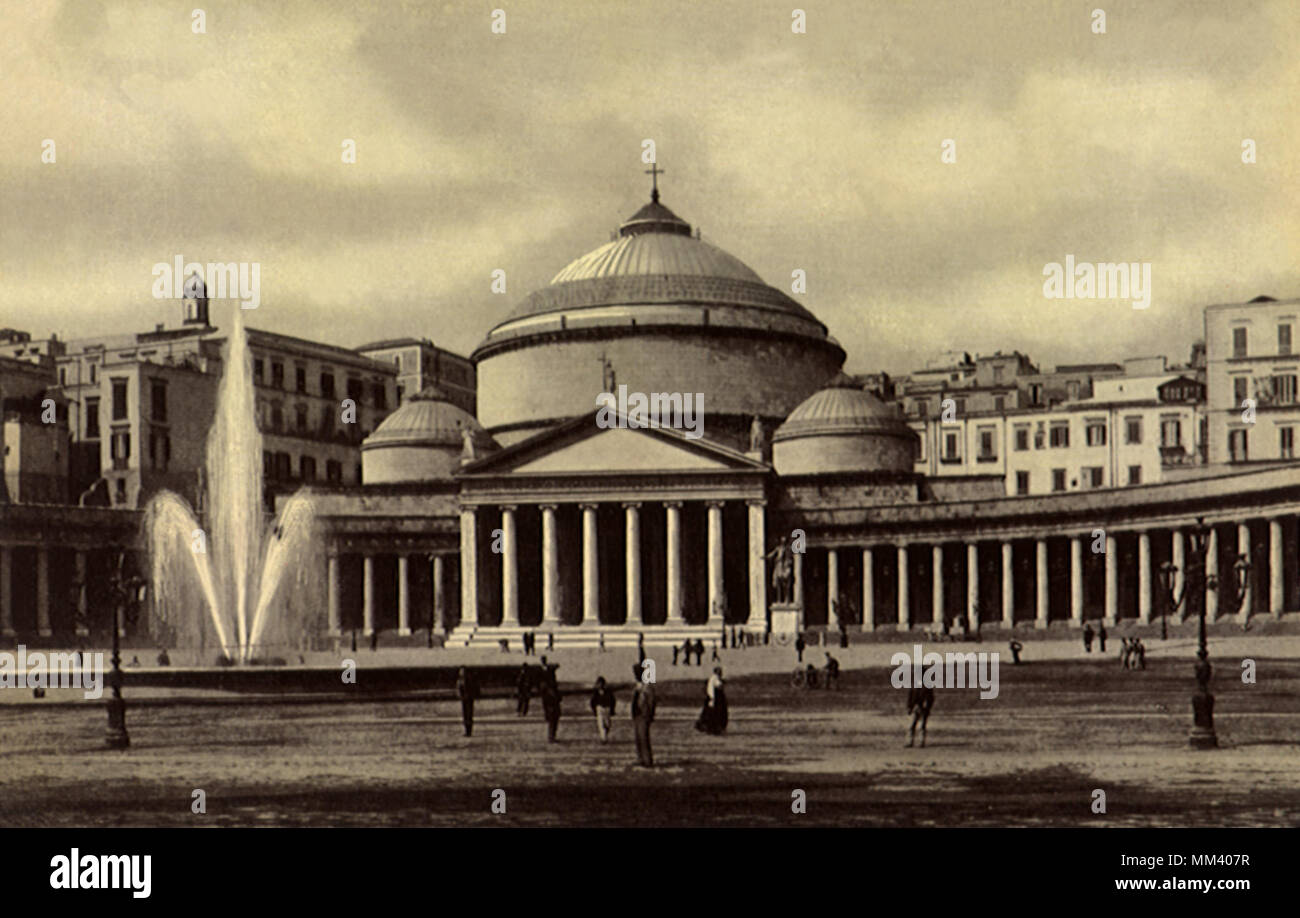 San Francesco Di Paola Kirche. Neapel. 1910 Stockfoto