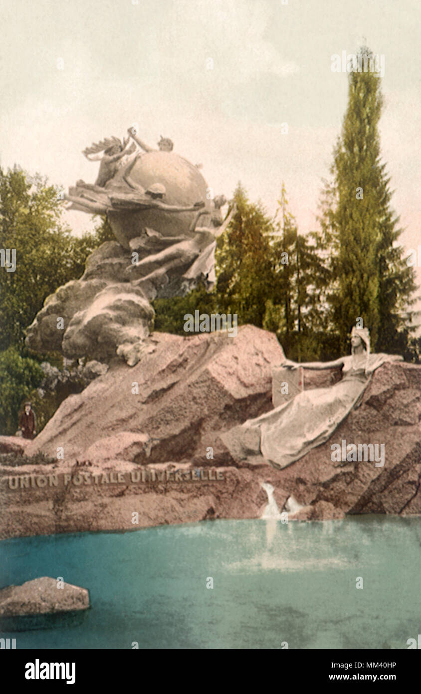 Welt Post Denkmal. Bern. 1910 Stockfoto