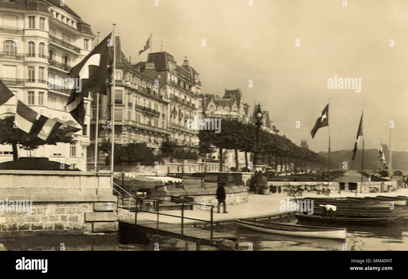 Präsident Wilson Quay. Genf. 1940 Stockfoto