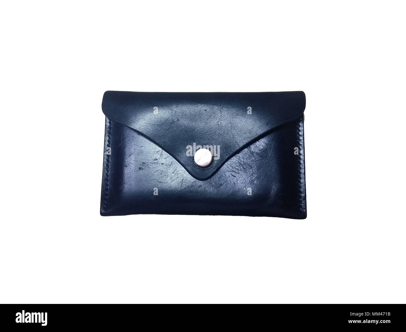 Leder-Portemonnaie isoliert auf weißem Hintergrund Stockfoto