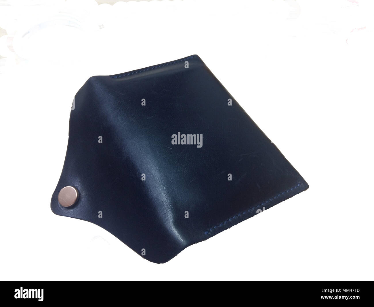 Leder-Portemonnaie isoliert auf weißem Hintergrund Stockfoto