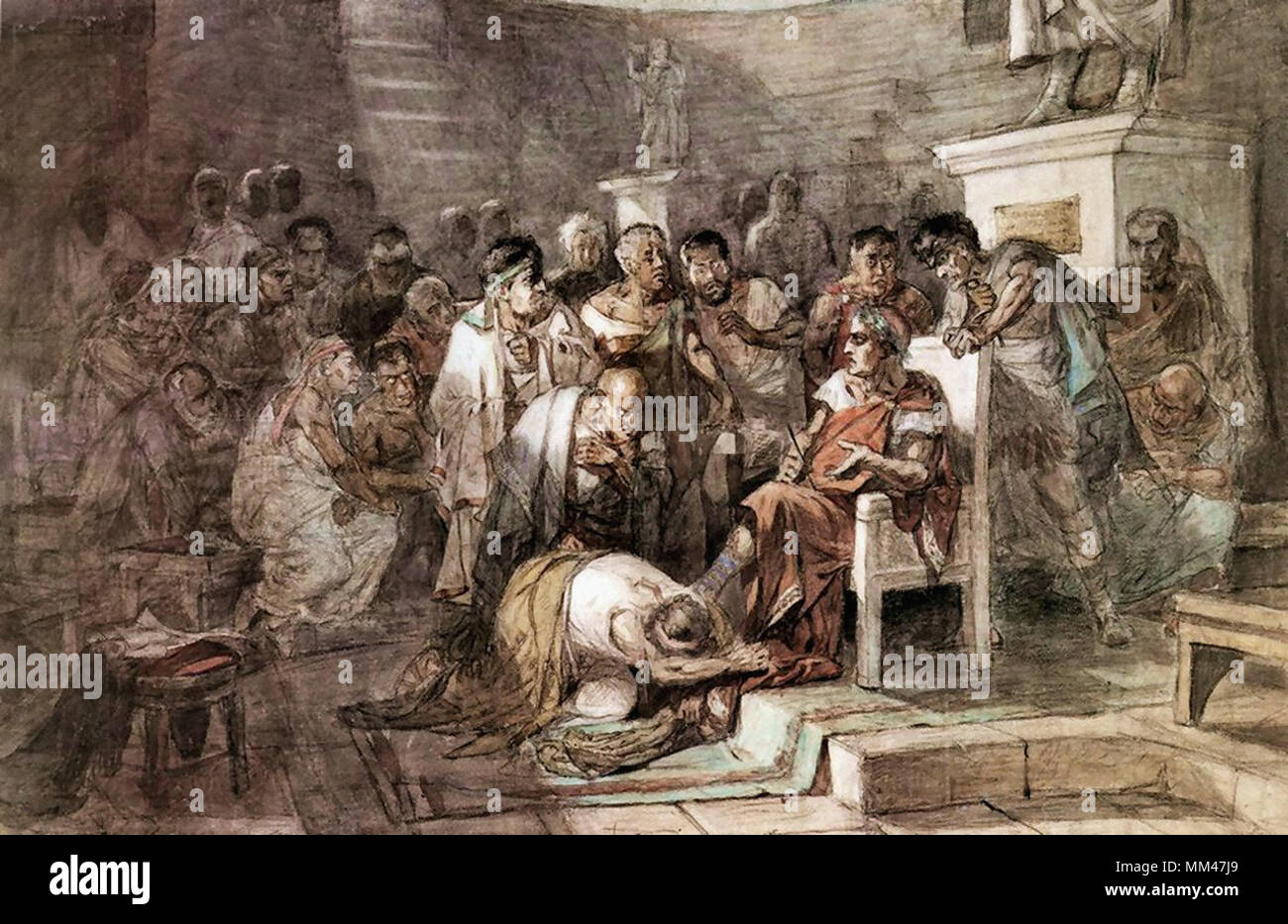 Surikow Wassili - der Ermordung von Julius Cäsar Stockfoto