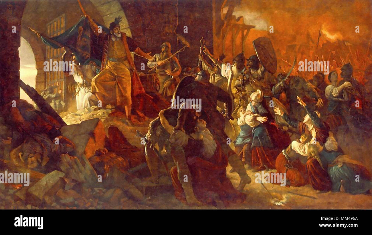 Székely Bertalan - Zrinyi ist kostenlos von der Festung von szigetvar Stockfoto