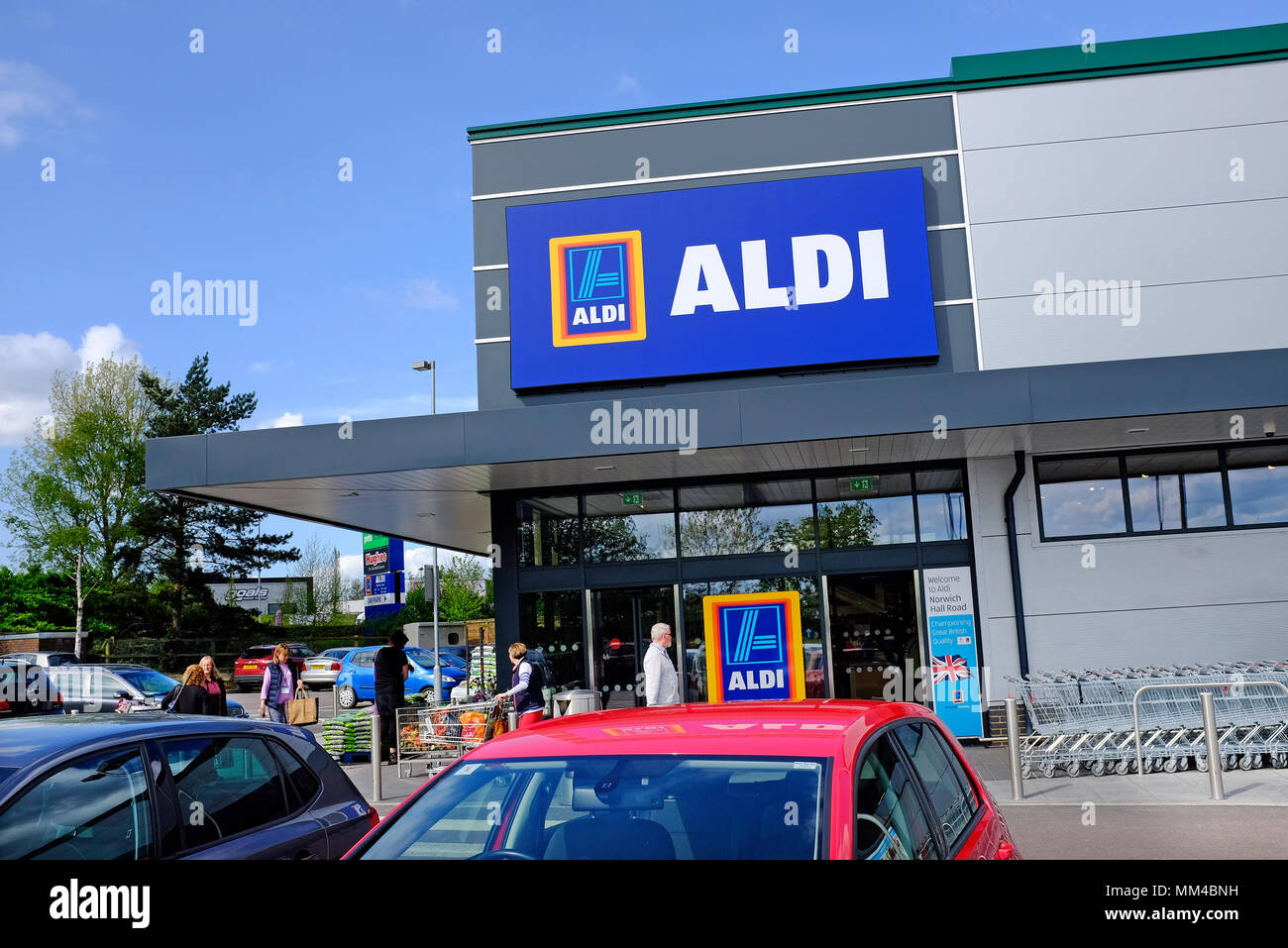 Aldi Supermarkt store, Norwich, Norfolk, England Stockfoto