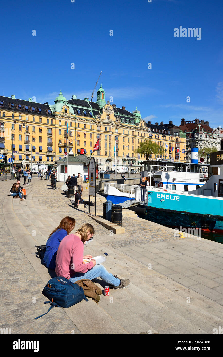 Nybroplan, einer der elegante Viertel von Stockholm. Schweden Stockfoto