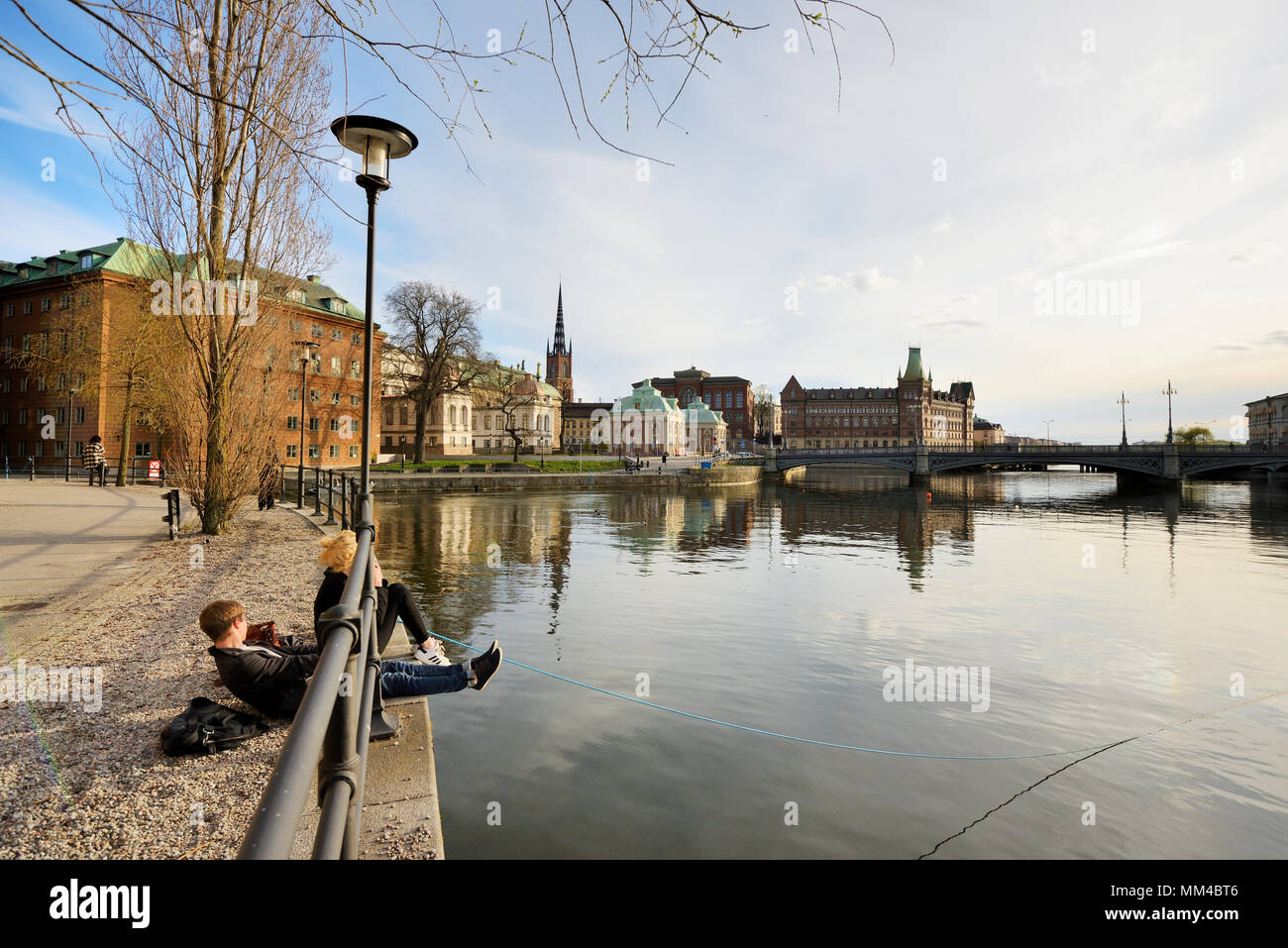 Gamla Stan und Riddarholmen, im Herzen von Stockholm. Schweden Stockfoto