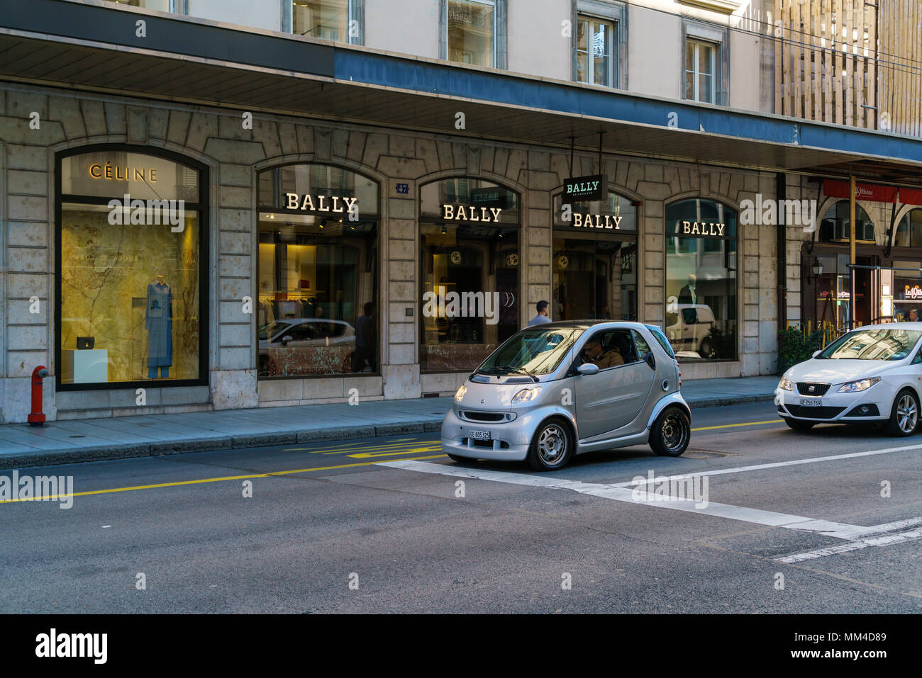 Genf, Schweiz - 18. Oktober 2017: Eine berühmte Marke Swiss store Bally Stockfoto
