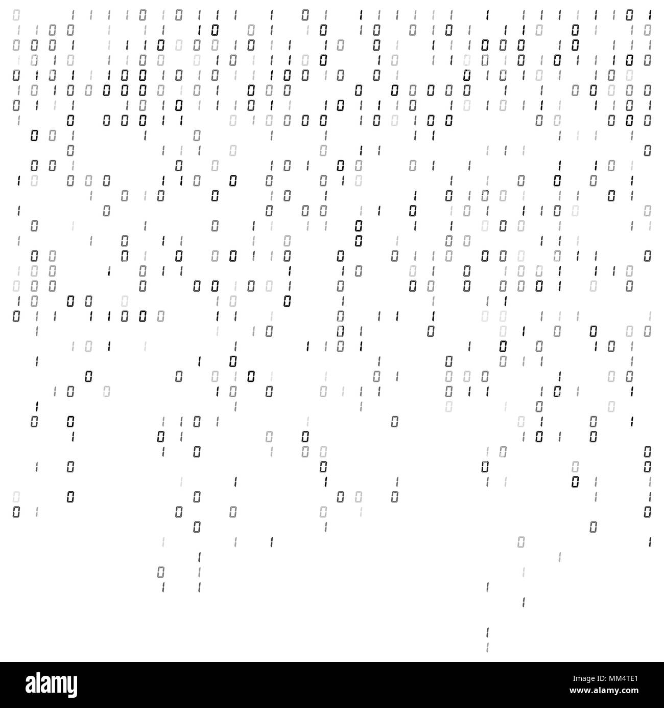 Binäre Ziffern fallen, Hintergrund, abstrakt 0,1 wallpaper Stock Vektor