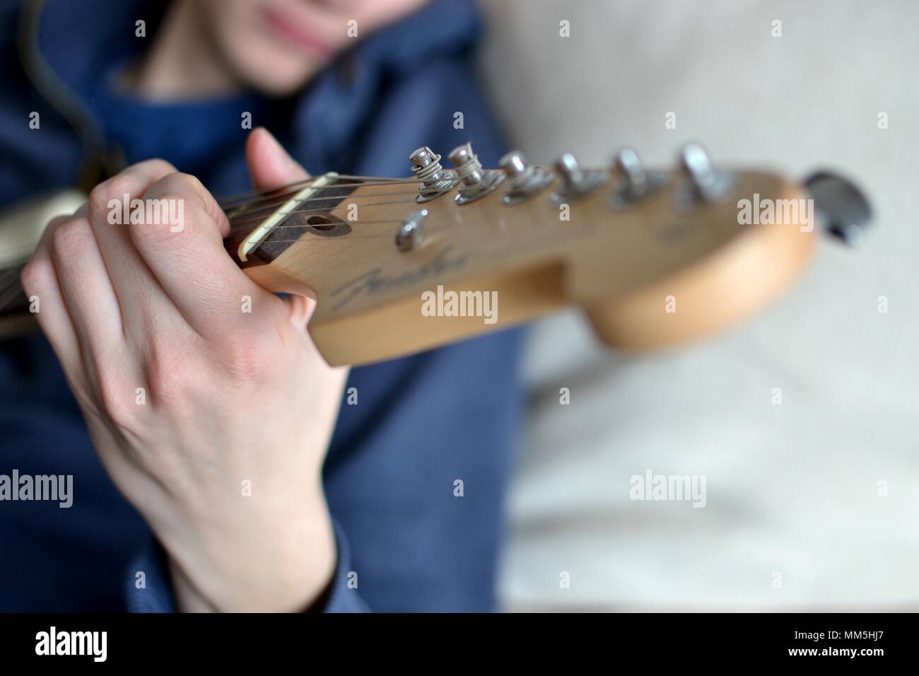 Gitarre Gitarrist Hand Stockfoto