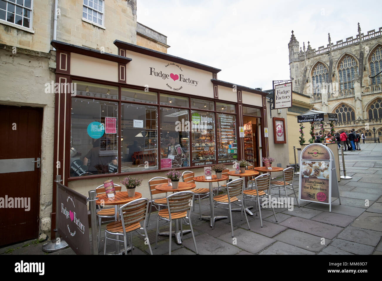 Die fudge Fabrik handgefertigten Shop in Bath, England UK fudge Stockfoto