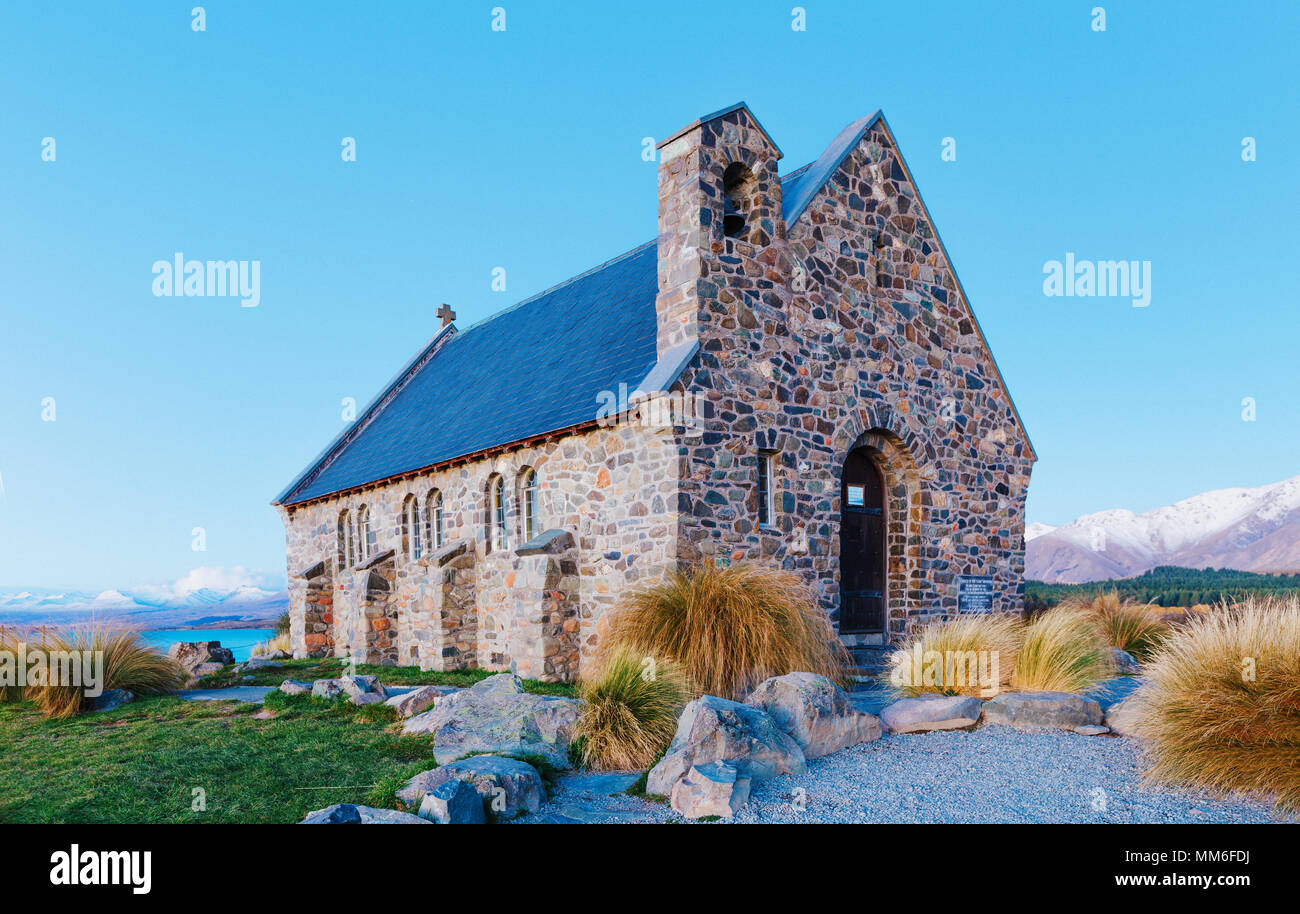 Kirche am Lake Tekapo Canterbury Neuseeland Stockfoto
