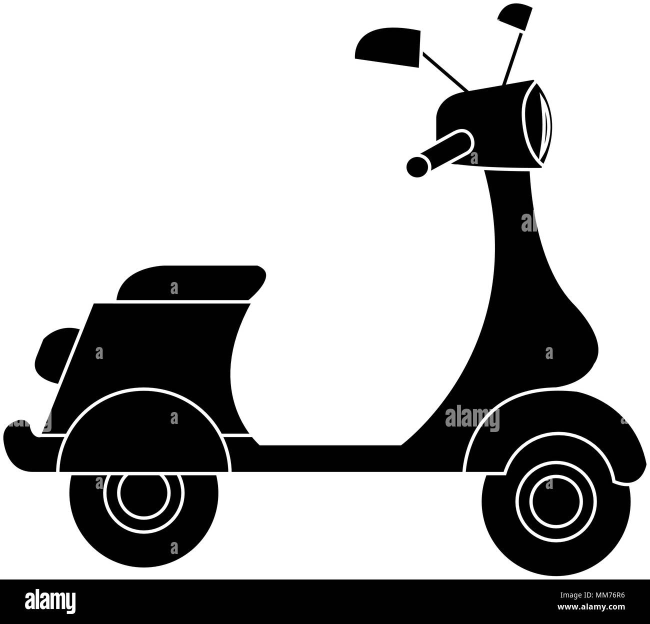 Scooter Motorrad Fahrzeugsymbol Stock Vektor