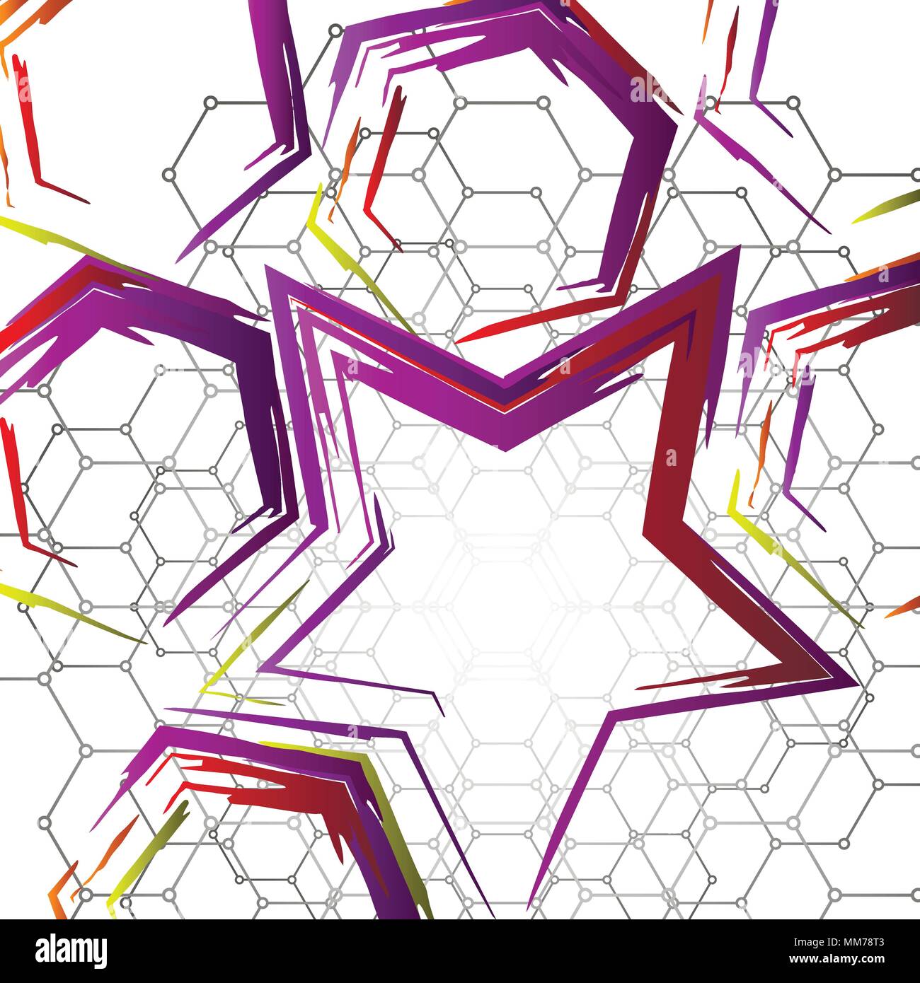 Star Shape Design Element. Moderne und farbenfrohe Collage. Stock Vektor