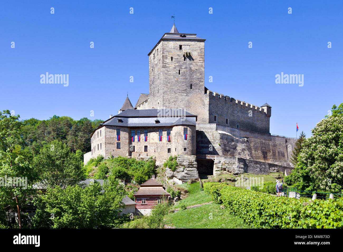 Gotický Hrad Kost u Sobotky, Cesky Raj, Ceska Republika/gotischen Burg Kost in der Nähe der Stadt Sobotka, böhmische Paradiise, Tschechische Republik Stockfoto