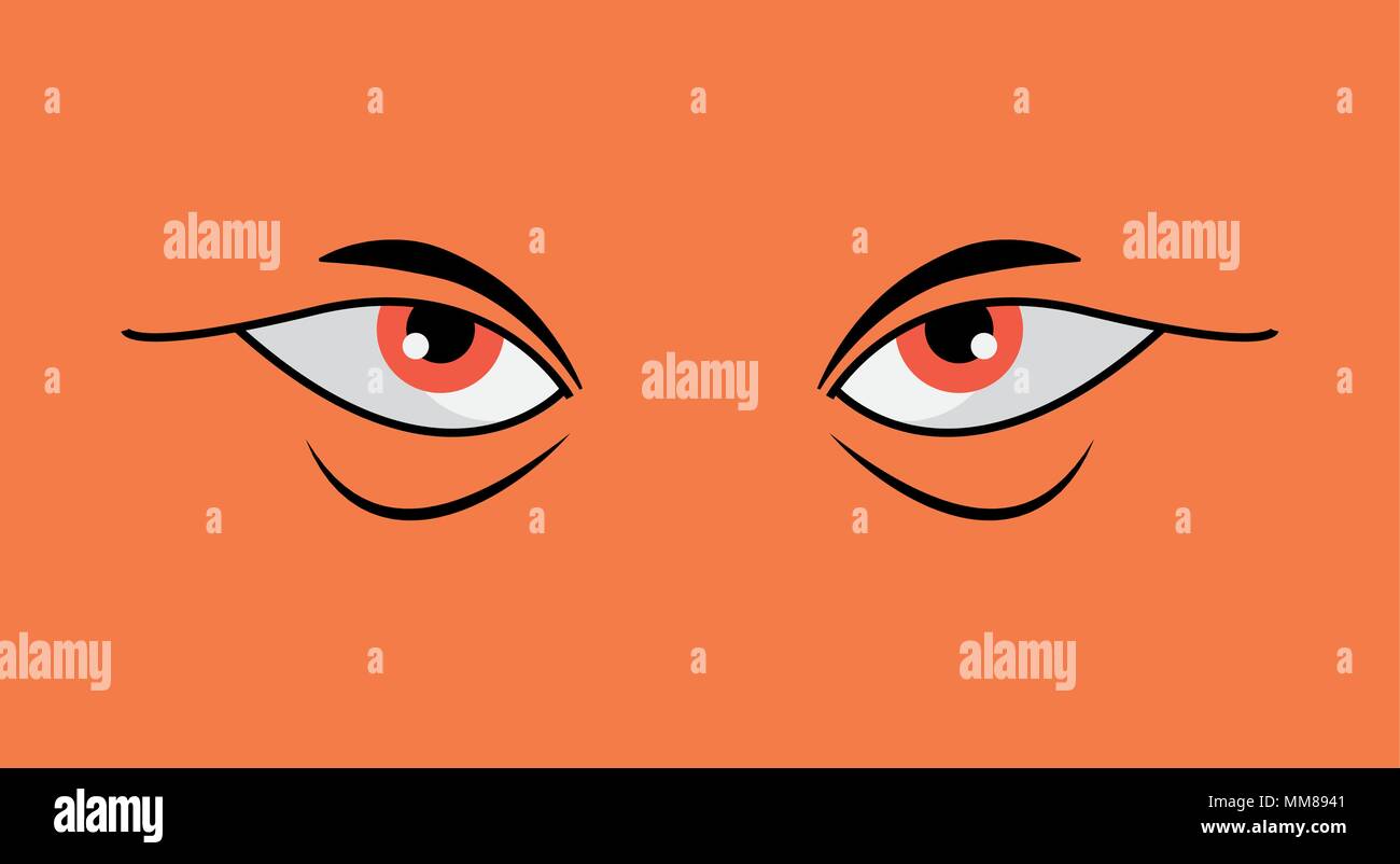 Wutende Menschen Augen Uber Orange Hintergrund Farbenfrohen Design Vector Illustration Stock Vektorgrafik Alamy
