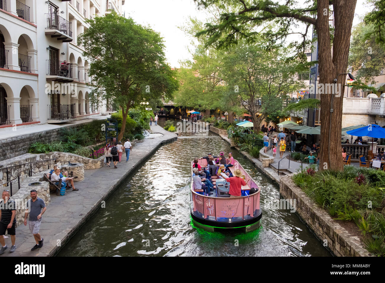 Historische San Antonio River Walk Stockfoto