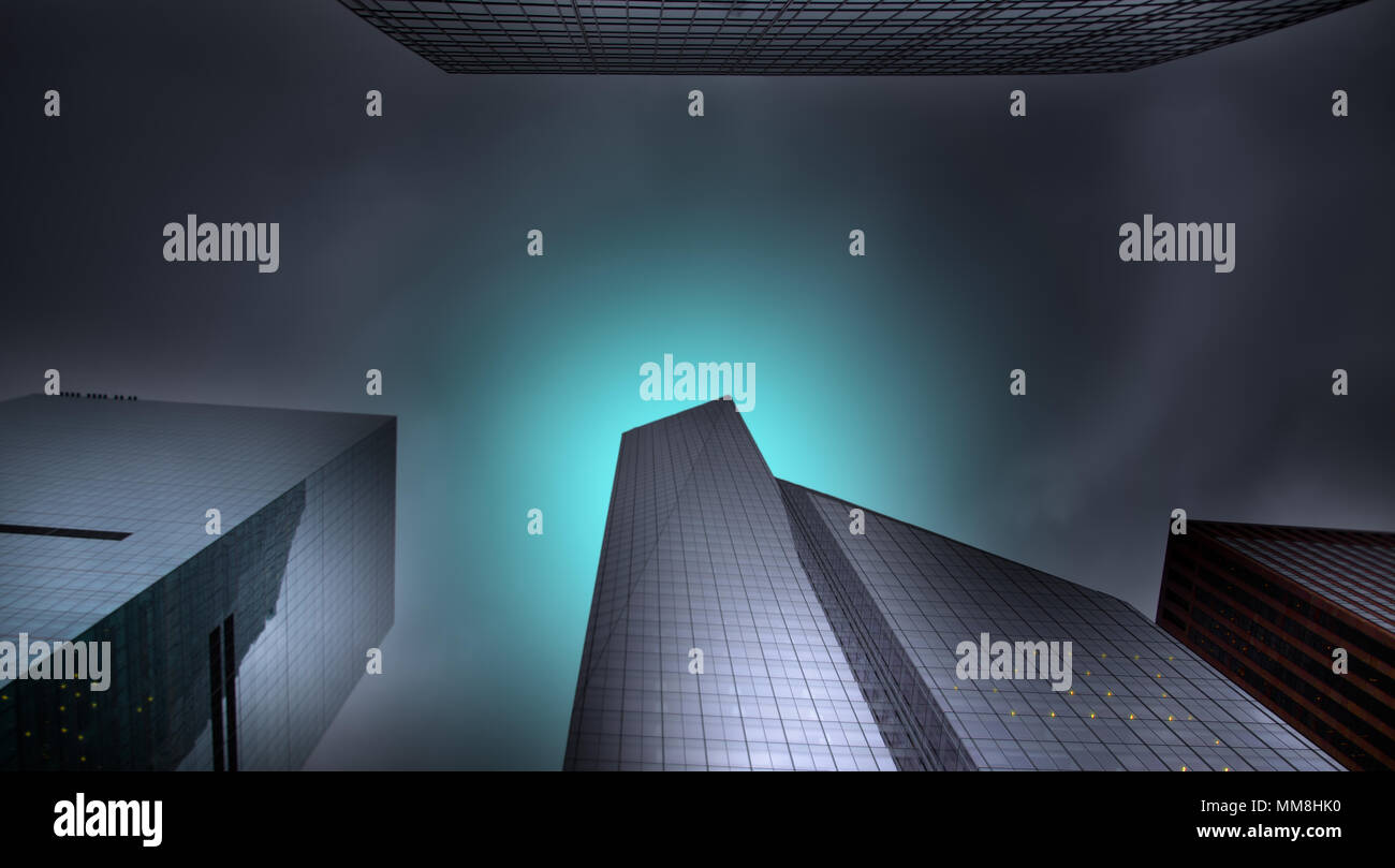 Suchen in New York City können für tolle Fotos und interessante Wolkenformationen, wenn es bedeckt. Stockfoto