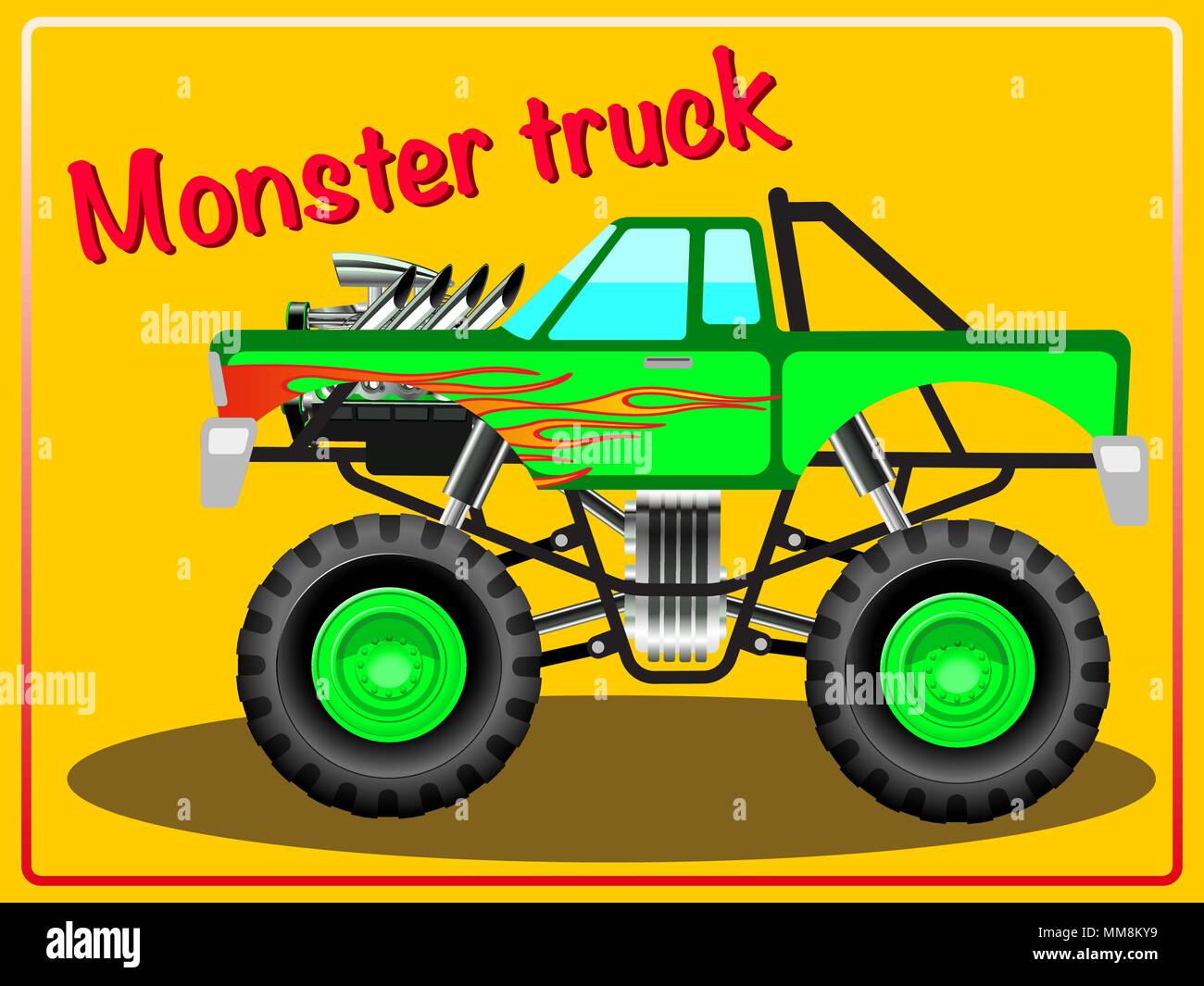 Cartoon Monster Truck. Stock Vektor