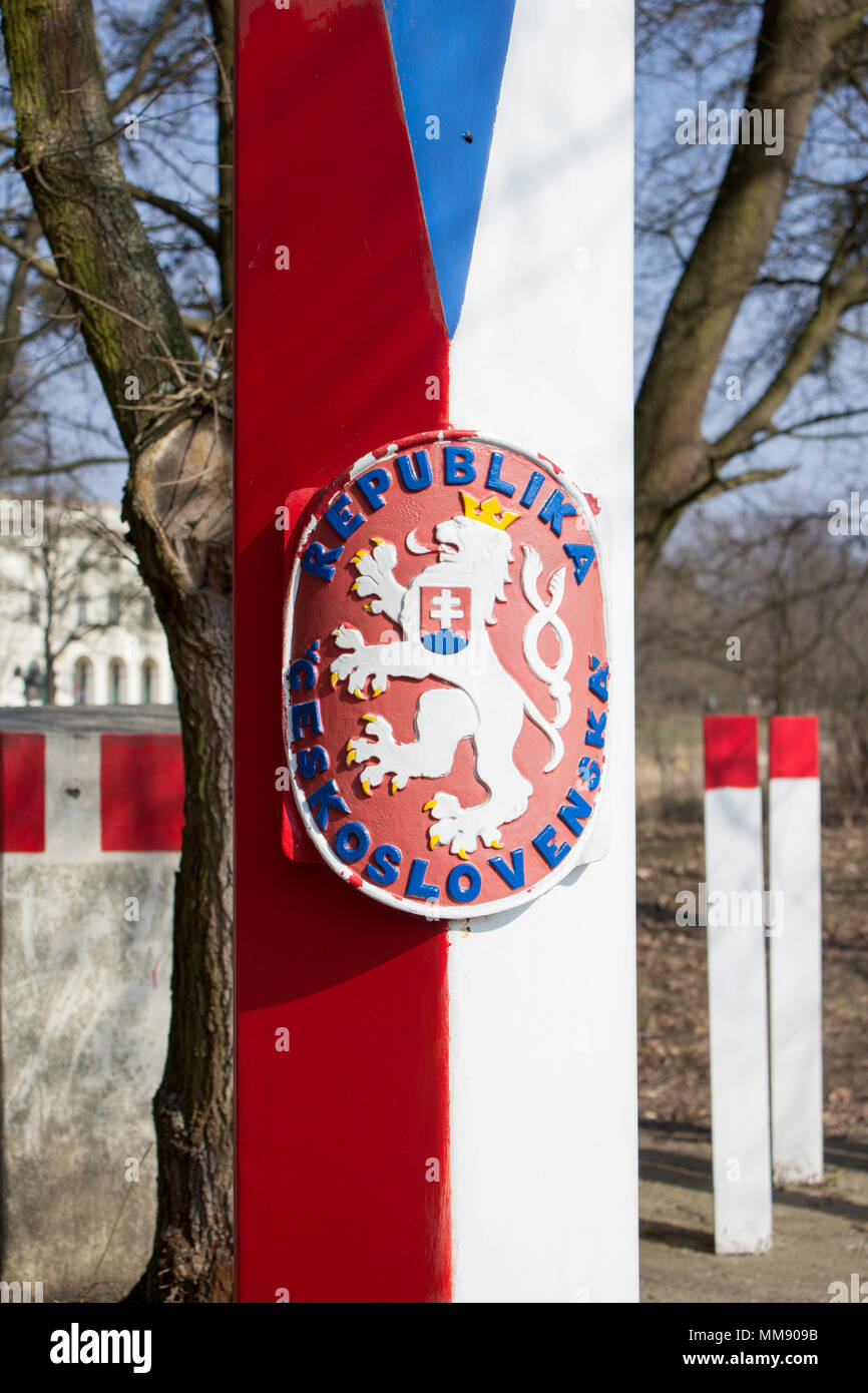 Das Wappen der Tschechoslowakei (heute Tschechische Republik und Slowakei). Stockfoto