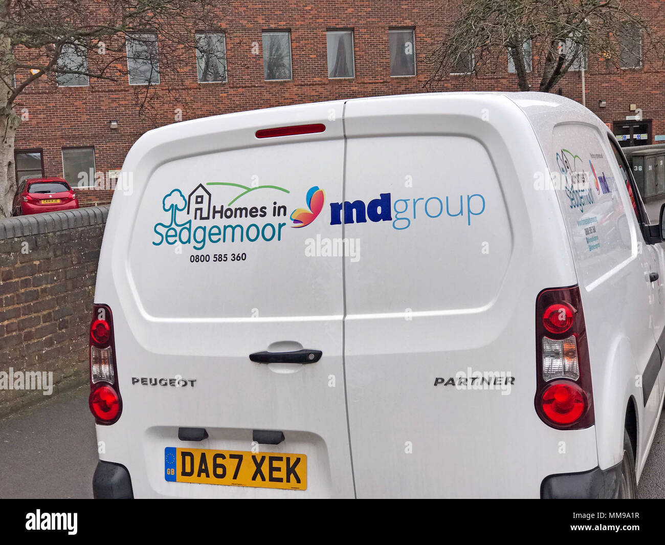 MD Reparaturen Gruppe Van, in partnerschaftlicher Zusammenarbeit mit Häusern in Sedgemoor, Bridgwater, Somerset, England, Großbritannien Stockfoto