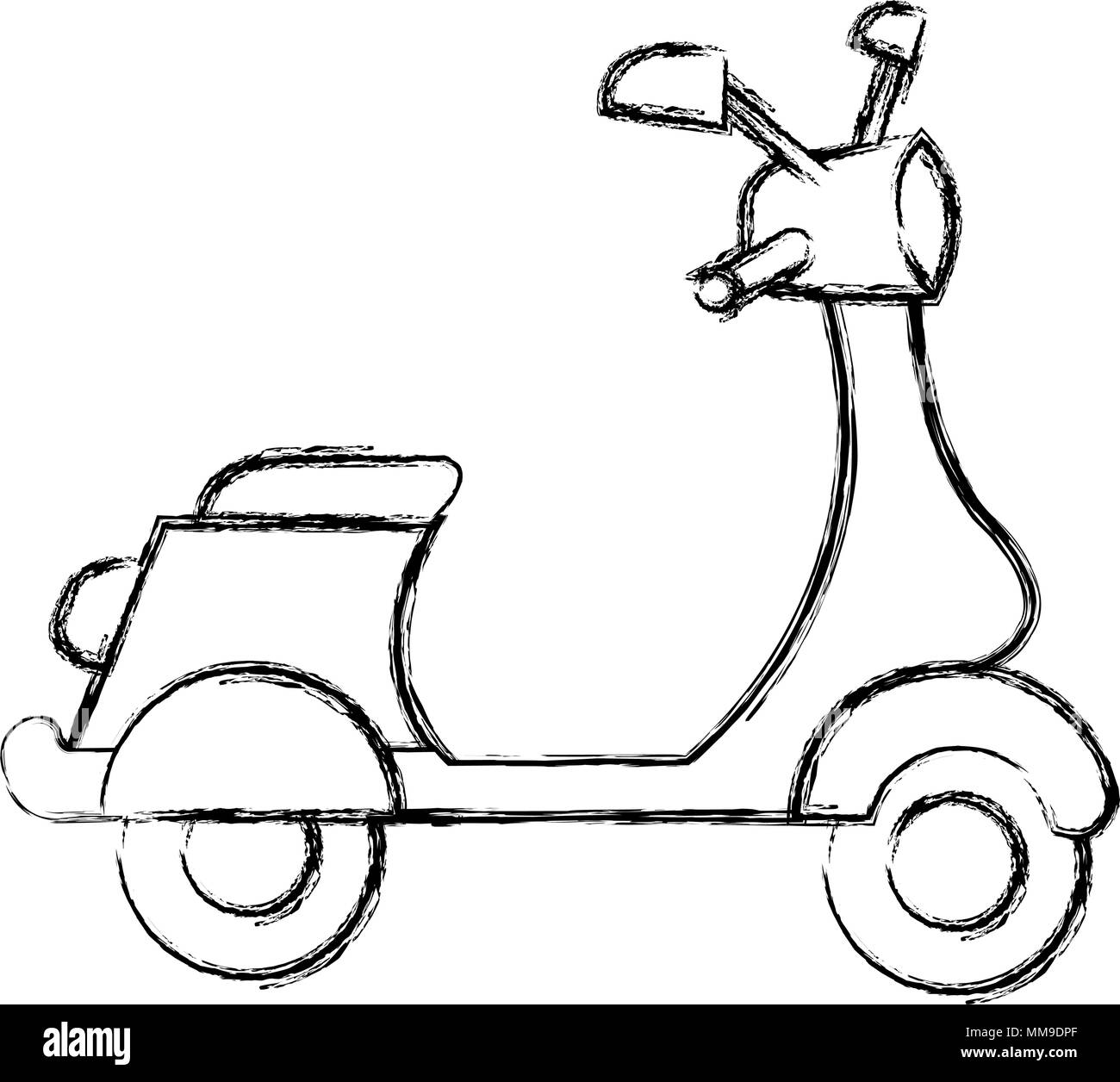 Scooter Motorrad Fahrzeugsymbol Stock Vektor