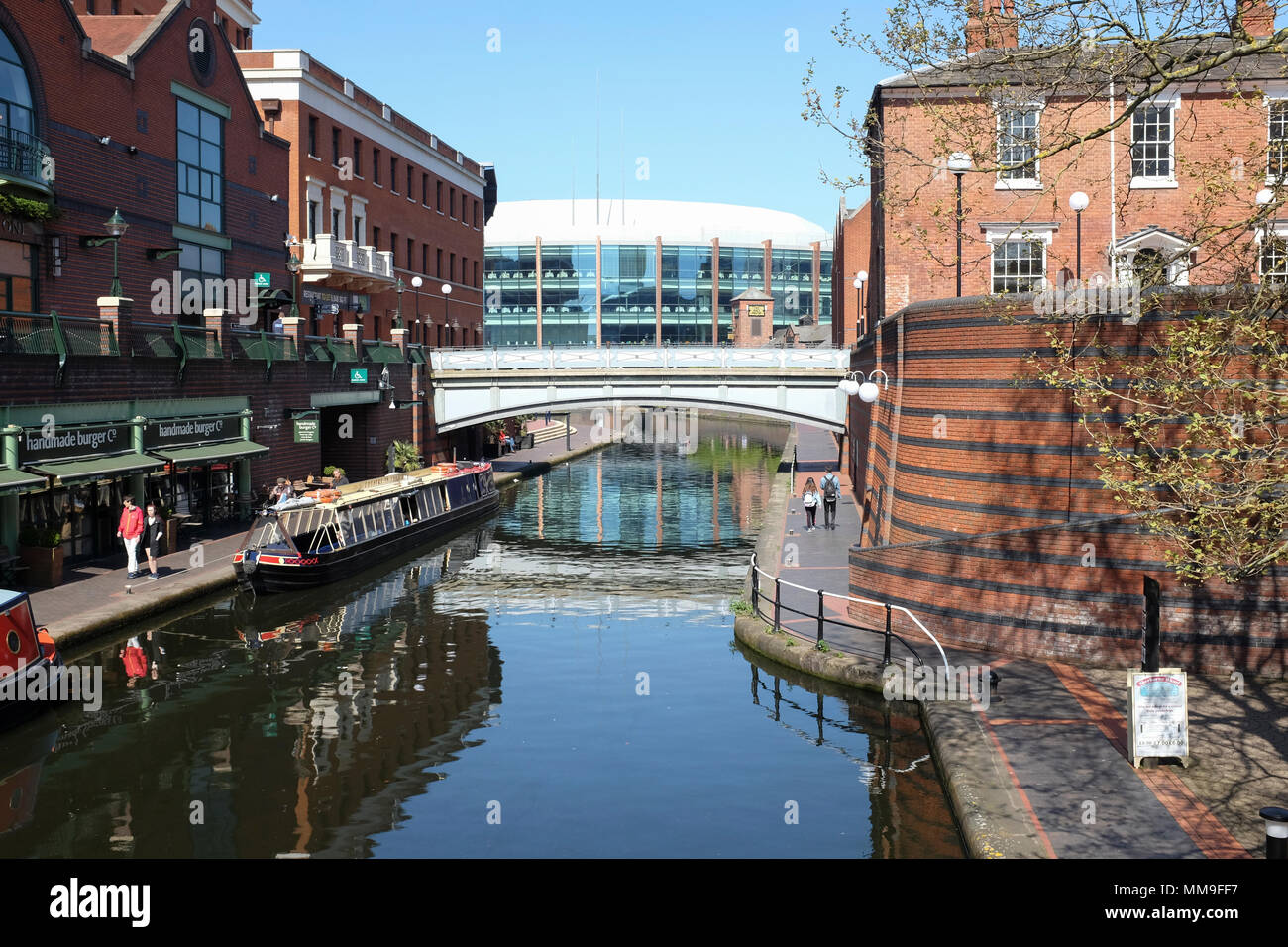 Der Kanal Netzwerk im Zentrum von Birmingham, England Stockfoto