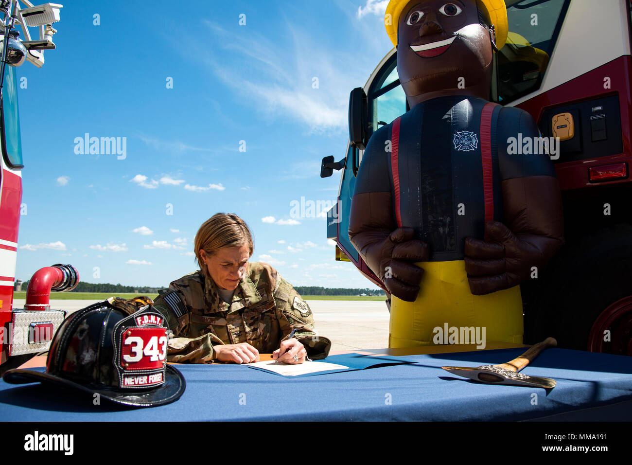 Col. Jennifer Short, 23d Wing commander, looks inside the Col. Jennifer Short, 23d Wing commander, looks inside the