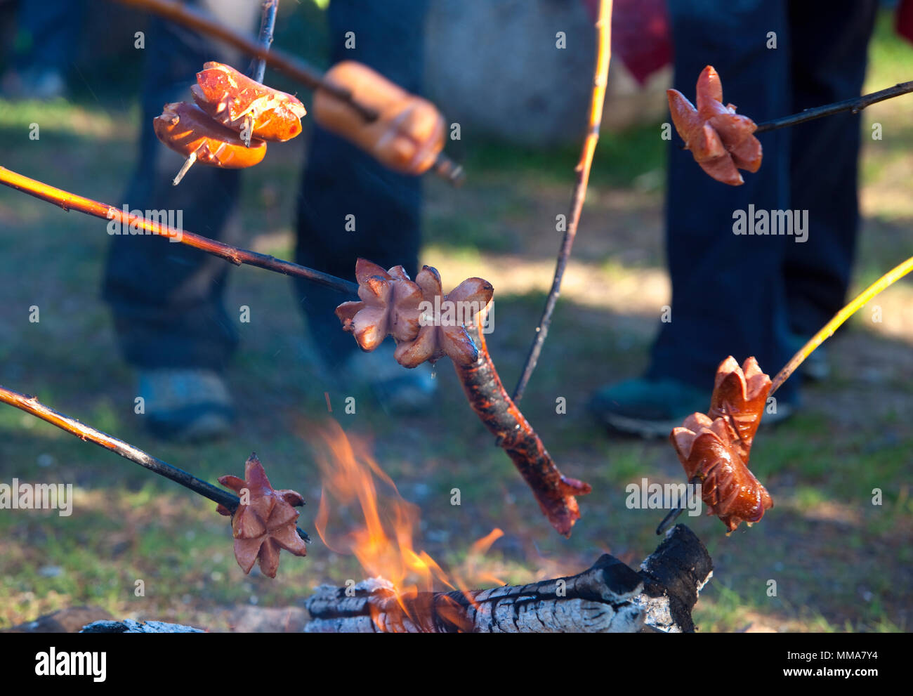 grillen-am-lagerfeuer-fotos-und-bildmaterial-in-hoher-aufl-sung-alamy