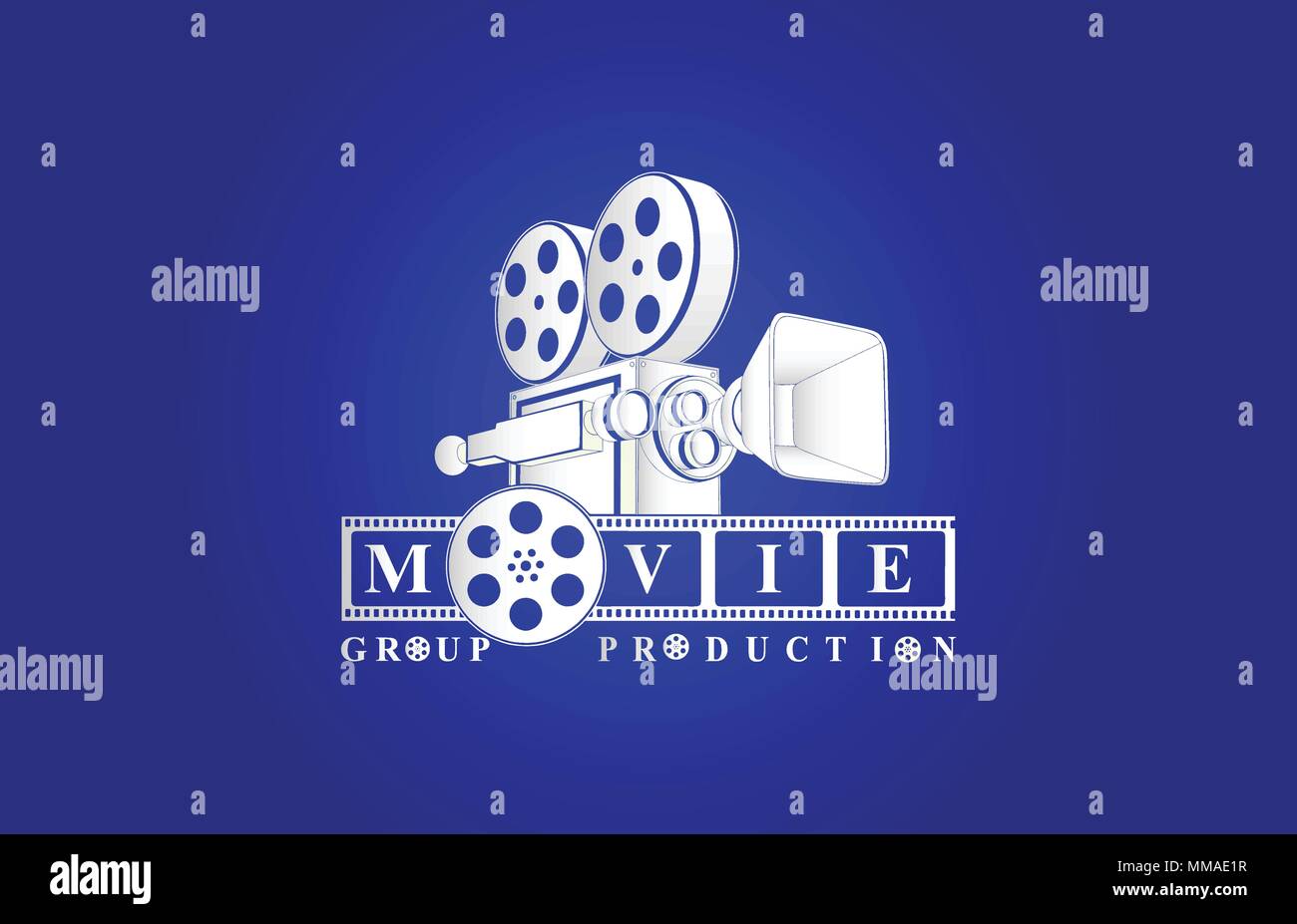 Kino Logo mit weißem Hintergrund Stock Vektor