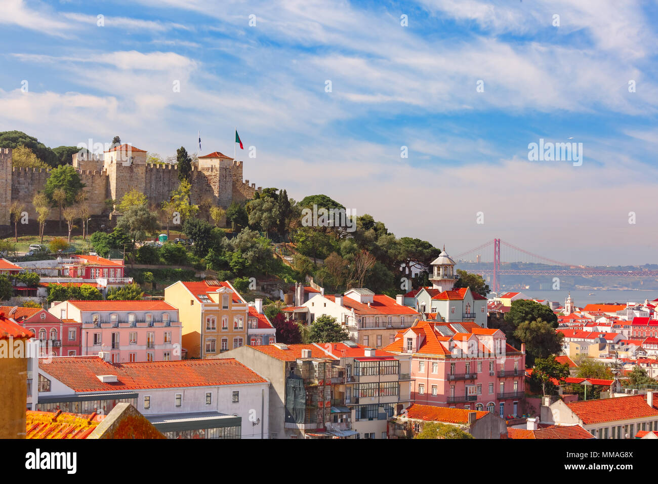 Historischen Zentrum von Lissabon an sonnigen Tag, Portugal Stockfoto