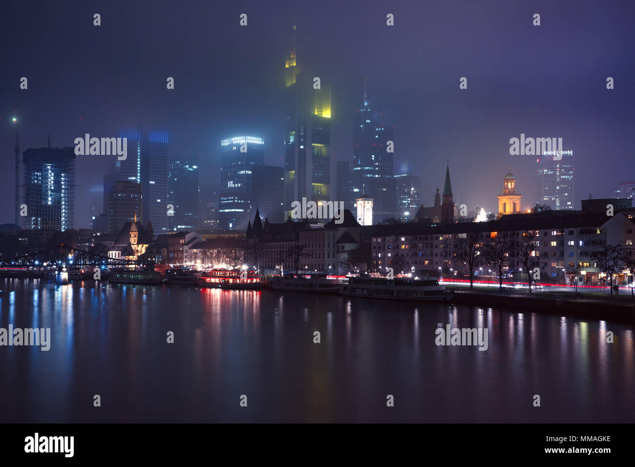 Frankfurt Am Main am Morgen, Deutschland Stockfoto