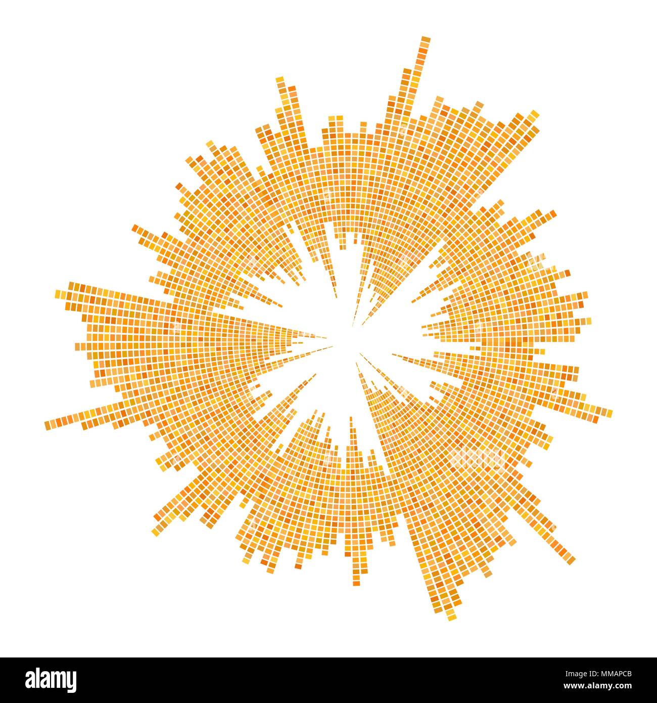 Runde Equalizer, Schallwelle auf weißem Hintergrund Stock Vektor