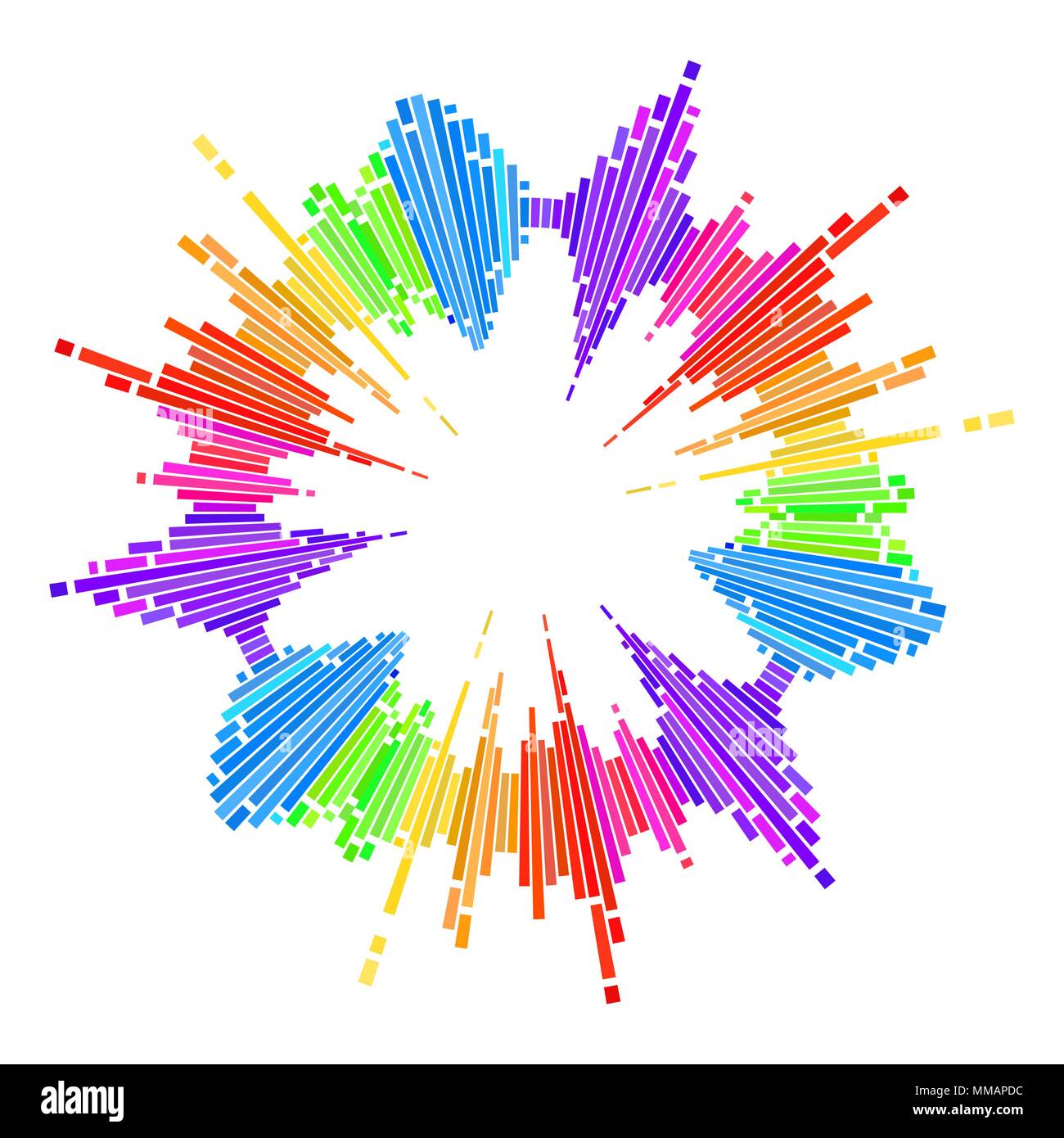 Runde Equalizer, Schallwelle auf weißem Hintergrund Stock Vektor