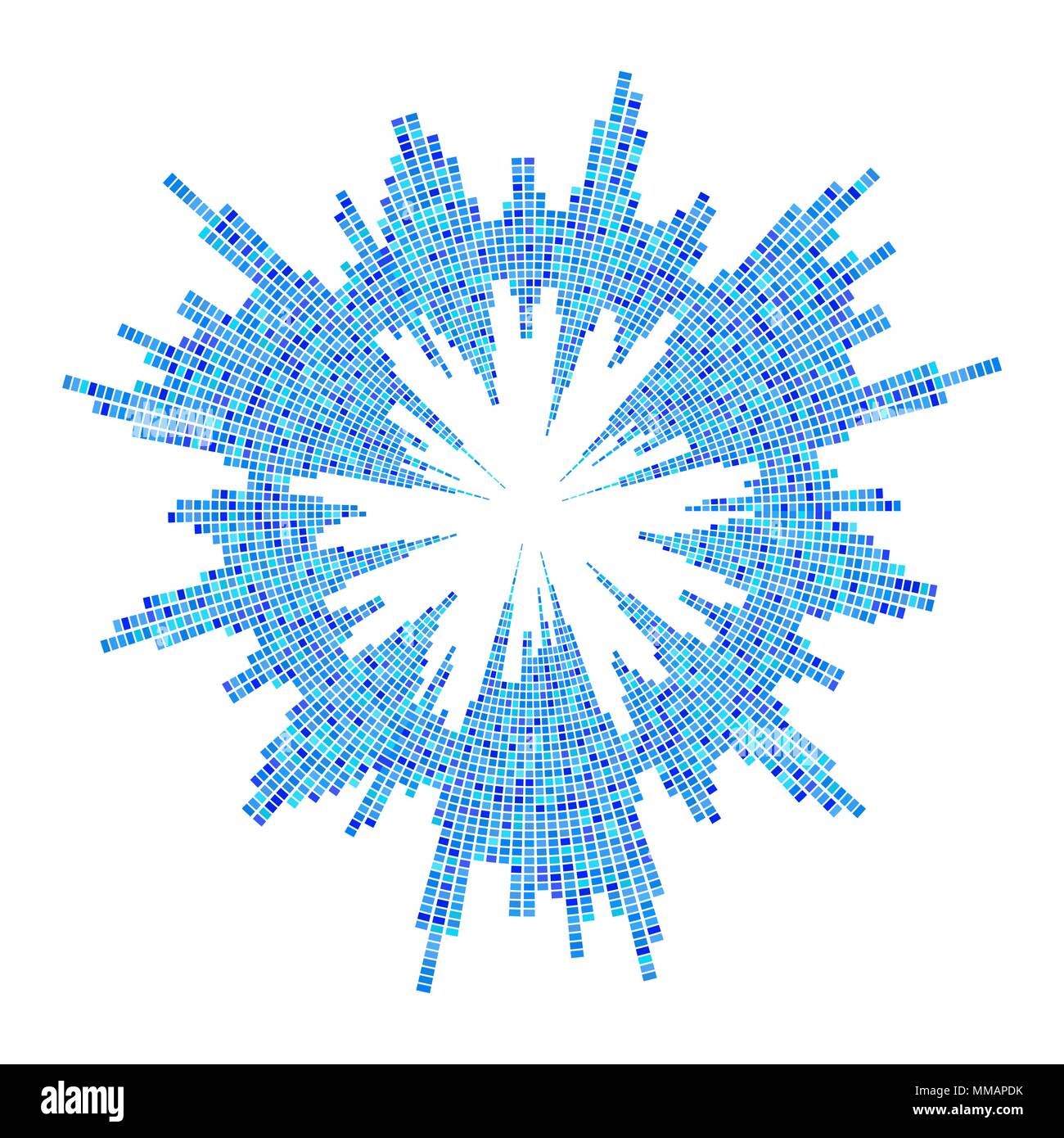 Runde Equalizer, Schallwelle auf weißem Hintergrund Stock Vektor