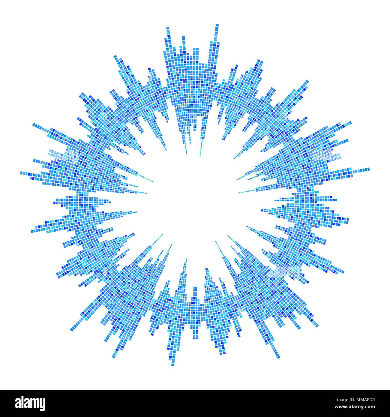 Runde Equalizer, Schallwelle auf weißem Hintergrund Stock Vektor