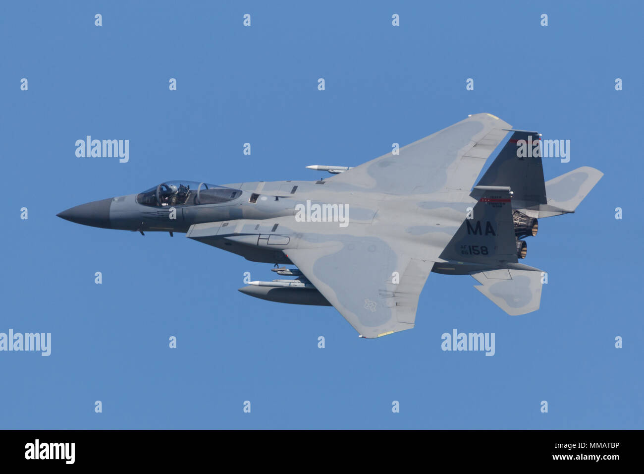 Leeuwarden, Niederlande 18. April 2018: USAF F-15 0f der 104 Fighter Wing während der Frisian Flag Übung Stockfoto