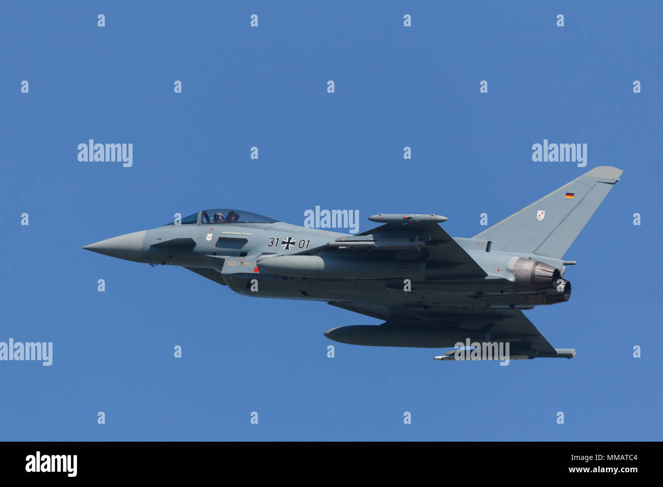 Leeuwarden, Niederlande, April 18, 2018: Die Deutsche Luftwaffe EF 2000 während der Frisian Flag Übung Stockfoto