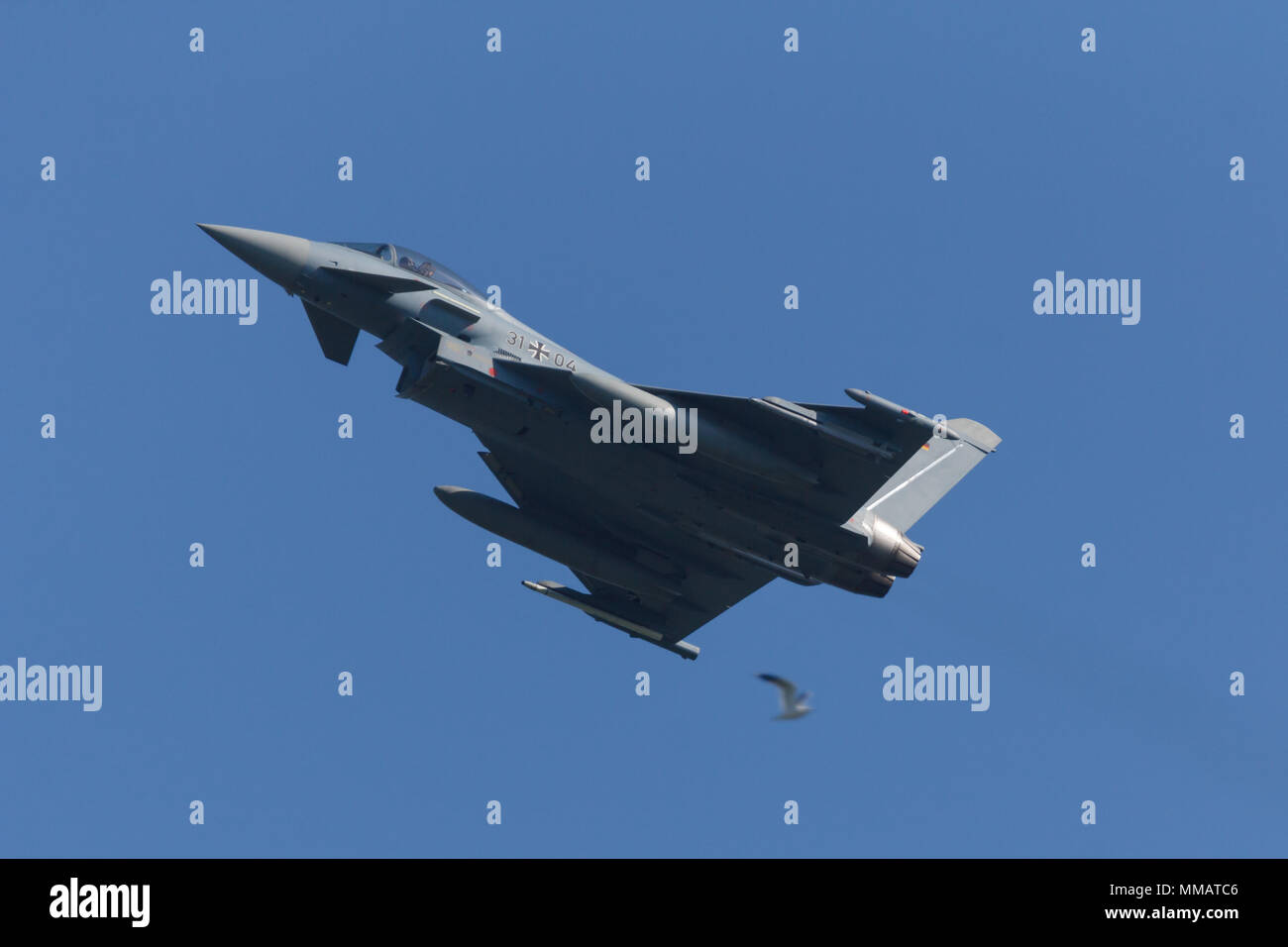 Leeuwarden, Niederlande, April 18, 2018: Die Deutsche Luftwaffe EF2000, ein Vogel während der friesischen Flagge Übung Stockfoto