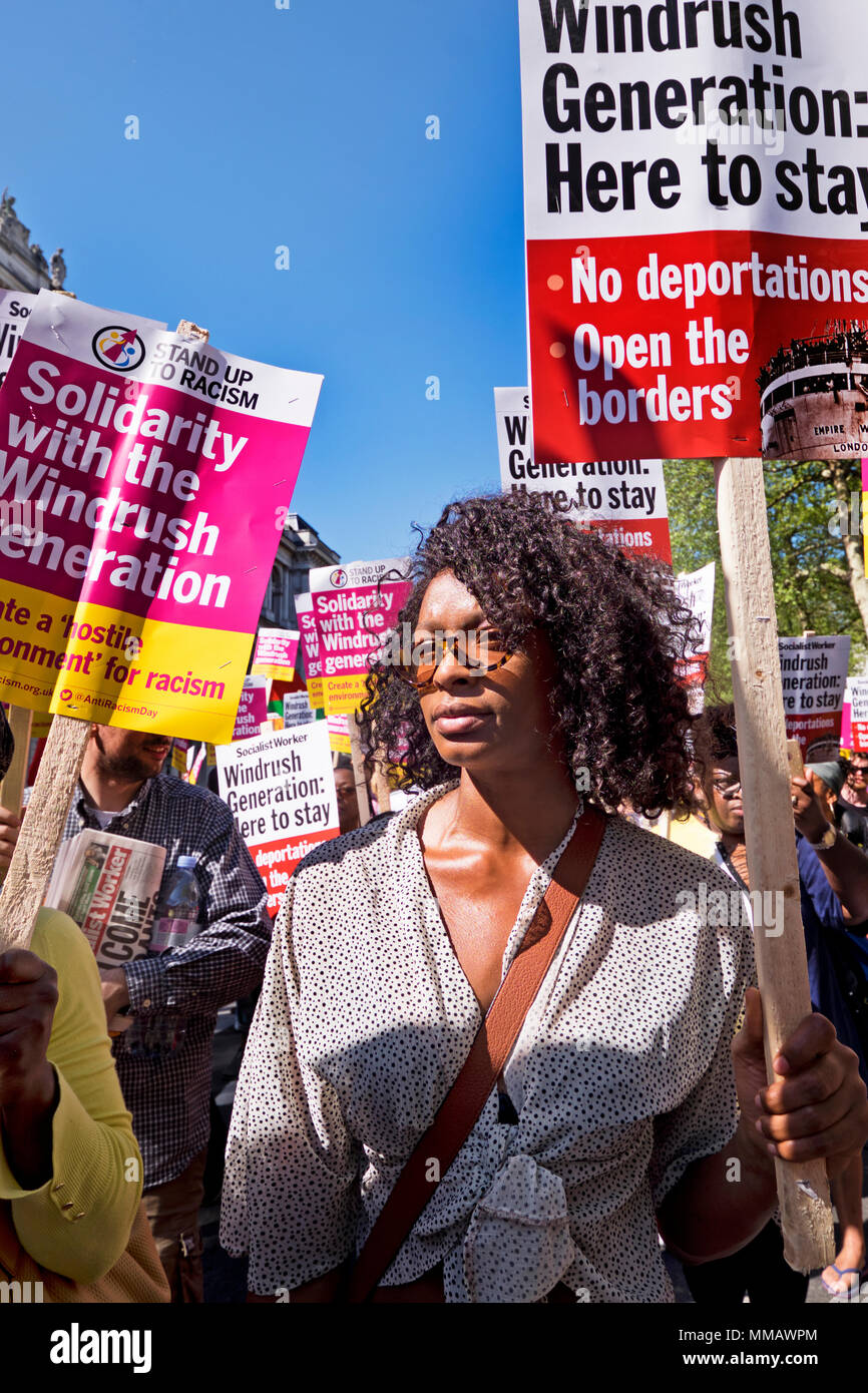 März im Zeichen der Solidarität mit den Windrush Abschiebungen Stockfoto