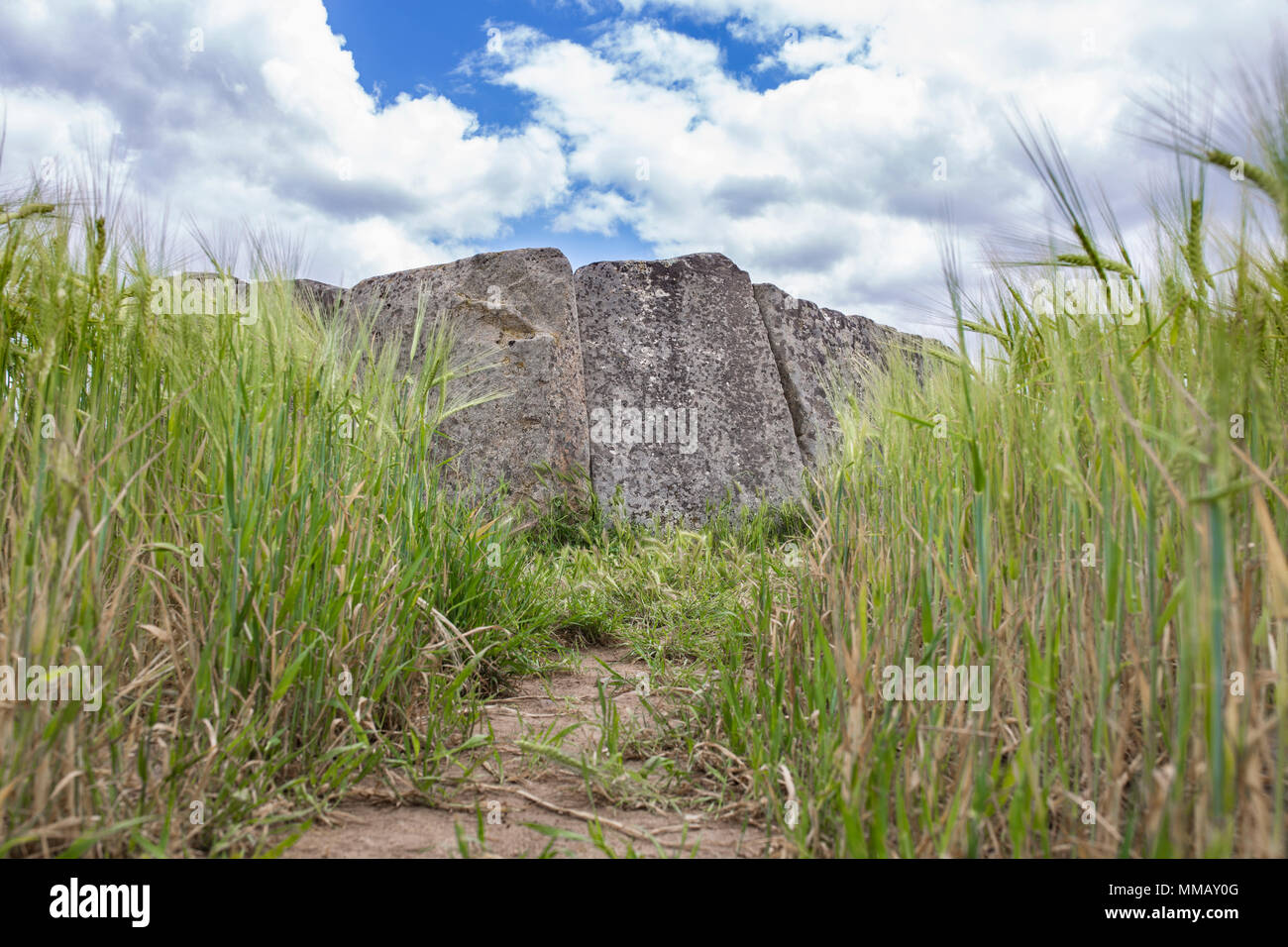 Dolmen von Magacela alte megalithische Gebäude in der Nähe von Don Benito, Extremadura. Spanien Stockfoto