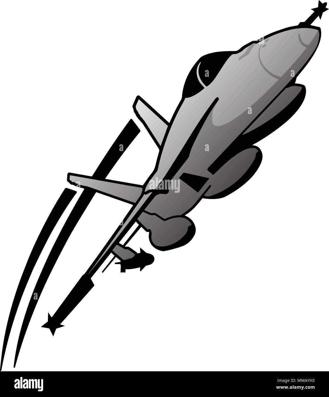 Militärische Fighter Jet Flugzeug Vector Illustration Stock Vektor