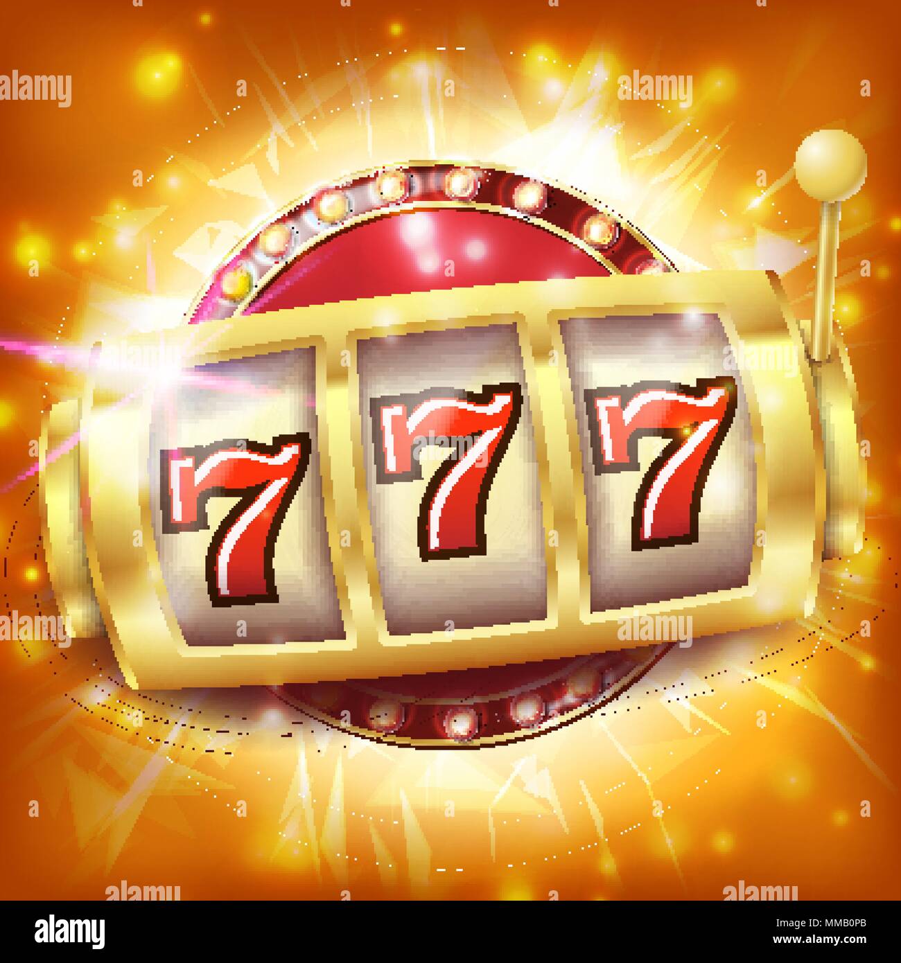 Casino Slot Machine Banner Vektor. Sevens Jackpot Konzept. Spin Objekt. Abbildung: Stock Vektor