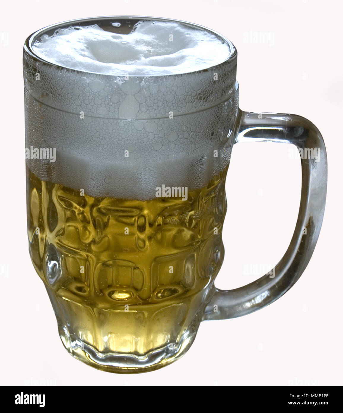 Ein Glas Bier mit Schaum Stockfoto