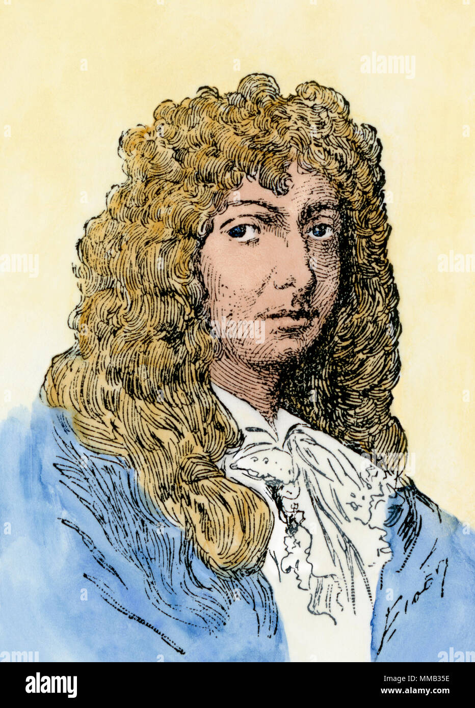 Christiaan Huygens. Hand - farbige Holzschnitt Stockfoto