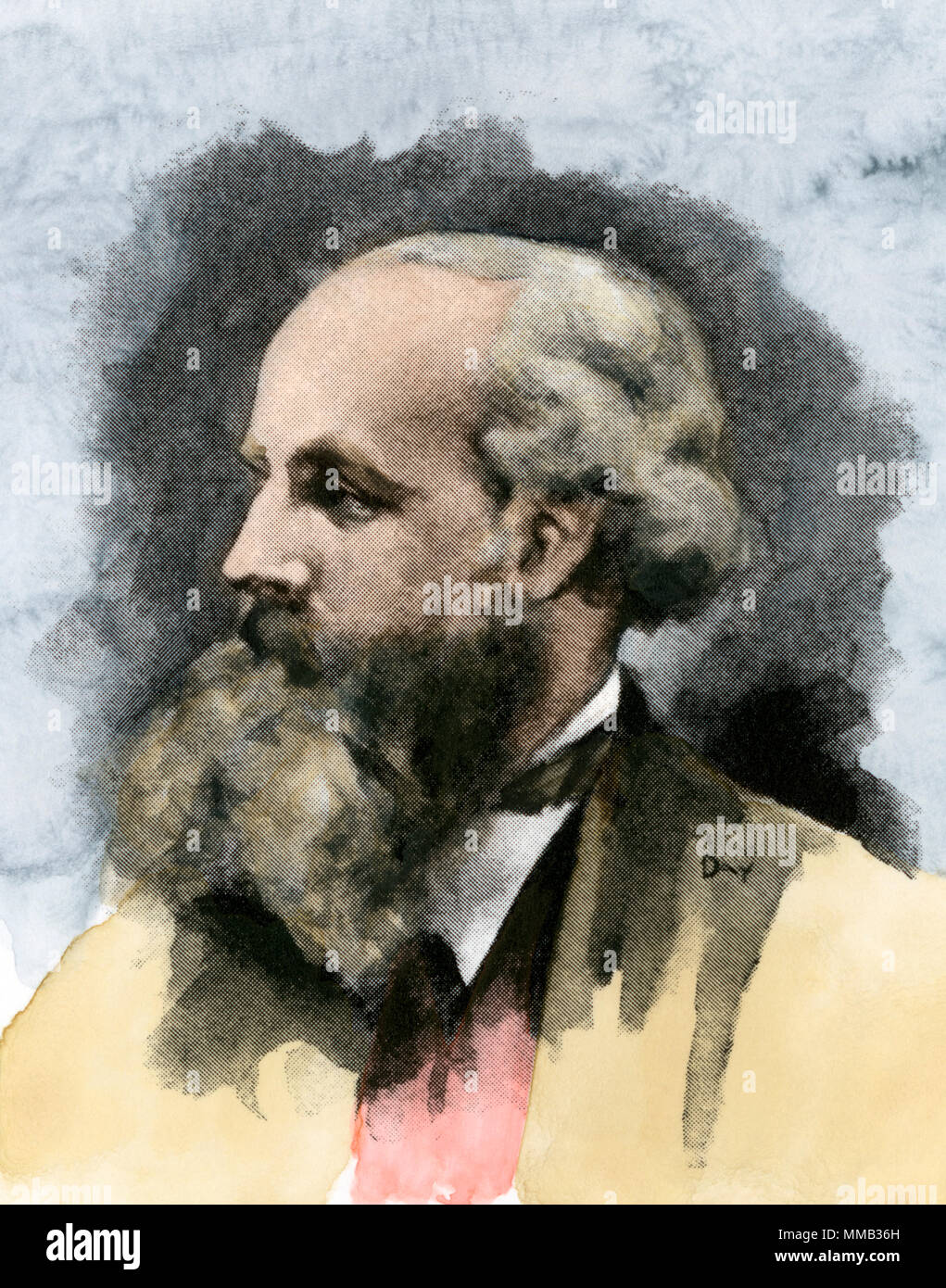 Physiker James Clerk Maxwell. Handcolorierte halftone einer Abbildung Stockfoto